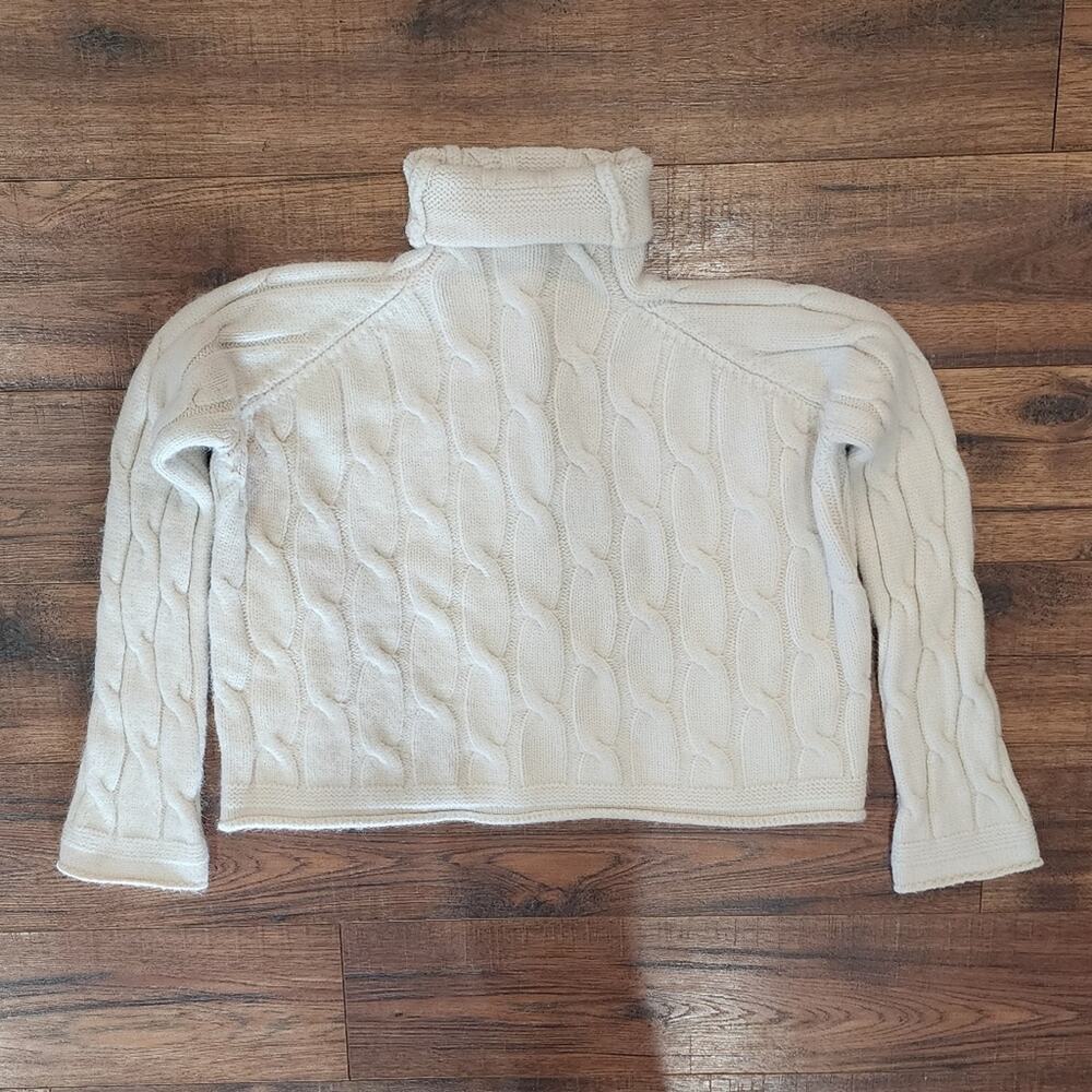 Fate Women's White Turtleneck Long Sleeve Pullover Cropped Boxy Sweater Small S